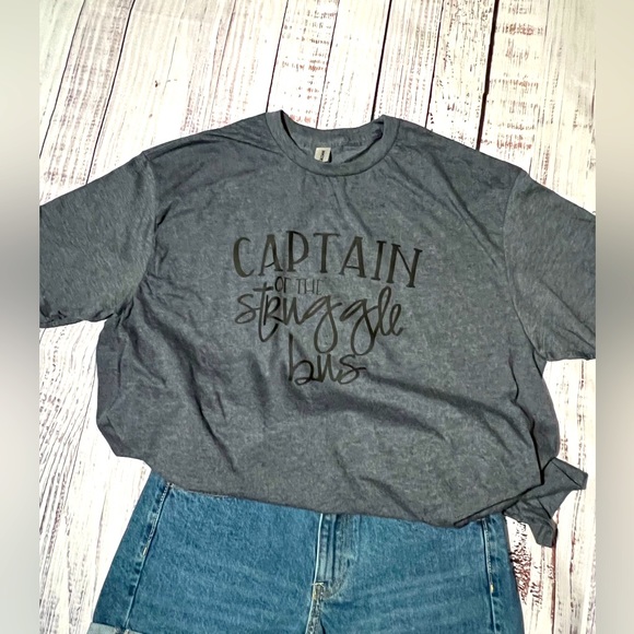 Captain of the Struggle Bus, Heather Indigo, XL, Hand Crafted - Picture 4 of 4